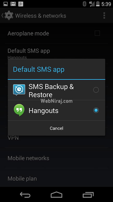 Android 4.4 KitKat Default SMS App