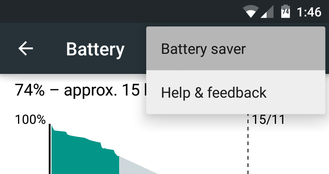 Android 5.0 - Battery Saver